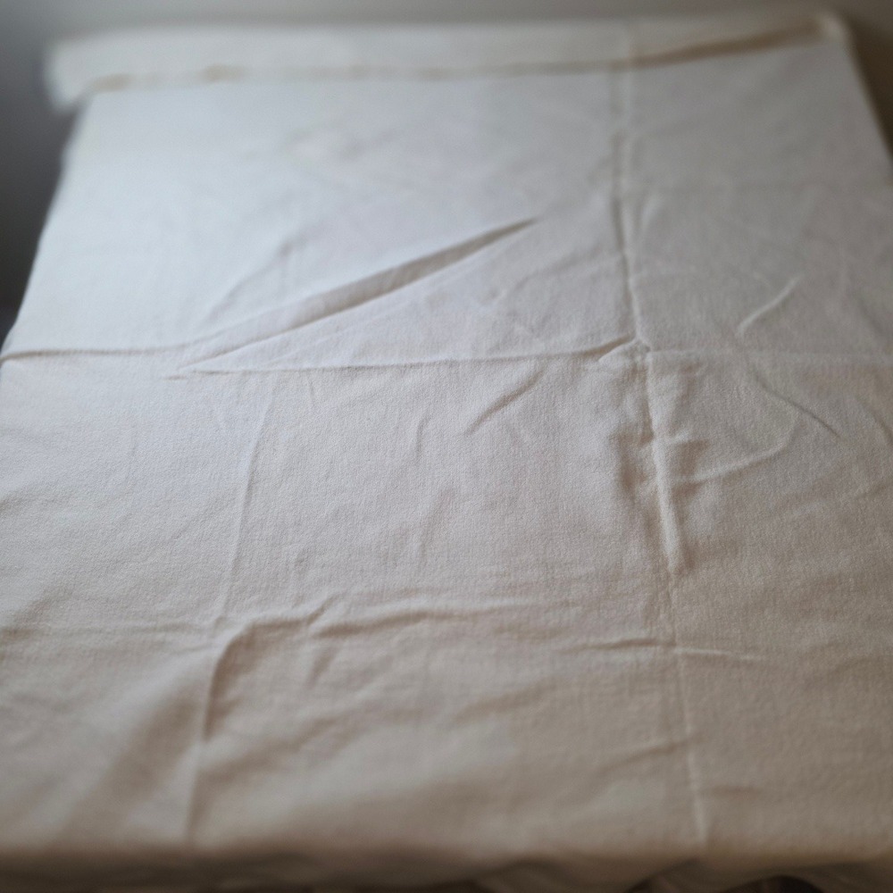 Vintage Esmond Cream‎ Thermal Blanket Satin Trim Edge Off White Retro Bedding
